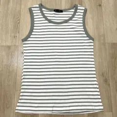 タンクトップ　グリーン×ホワイト　M 美品