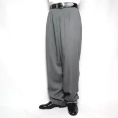 Vintage 80s 90s USA製 2タック ワイドスラックス グレー