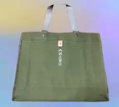 [値下げ][1点限り][台湾]誠品書店オリーブグリーン キャンバストートバッグ