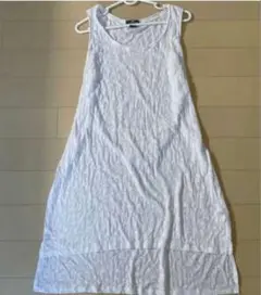 H&M ホワイト レオパード柄 ノースリーブワンピース M