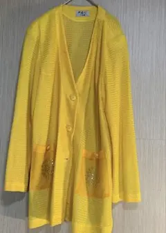 エルサ カーディガン イエロー ボタン付き　美品