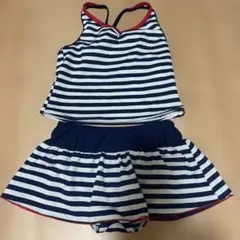 ストライプ柄 タンクトップとスカートの水着 120cm
