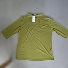 オリーブグリーン プリーツデザイン Tシャツ LLサイズ