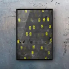 ★A4フレーム付き★オリジナル アートポスター BLDG 抽象画 インテリア