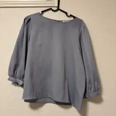 ハニーズ Honeys ボリューム袖 ブラウス 7分袖 ブルー Mサイズ