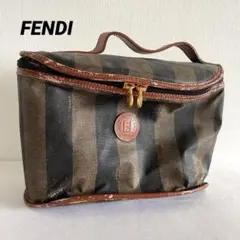 FENDI フェンディ ポーチ バニティ 化粧ポーチ ペカン柄 ブラウン