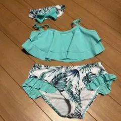 SHEIN ミントグリーン フリルビキニセット 7Y 120