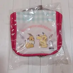 新品未使用 ポケモン トラベルポーチ ピカチュウ イーブイ ピンク 非売品
