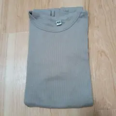 ユニクロ　リブTシャツ　ベージュ　М
