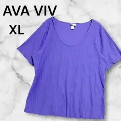 AVA VIV 【XL】レディースパープル Tシャツ半袖紫大きめ
