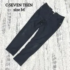 【C-SEVEN TEEN】ブラック パンツ M ストレッチ 4ポケット