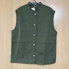新品未使用 しまむら 大きいサイズ ミリタリーベスト モスグリーン 4L