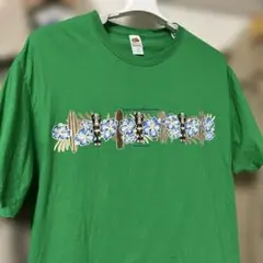 フルーツオブザルーム・ハワイアン柄・プリントTシャツ・緑色・Lサイズ