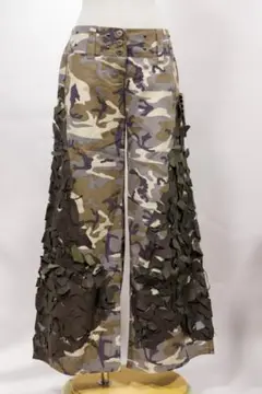 ILLIG 迷彩フレアパンツ 　デッドストック品　Ｄブラウン　Sサイズ