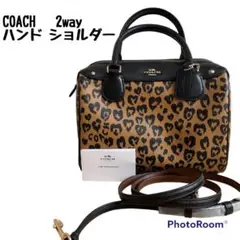 【未使用品】COACH レオパード 2way ミニボストンバッグ