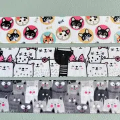 ねこいっぱいリボンB15m