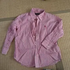 Ralph Lauren 赤と白ストライプ 長袖シャツ 110