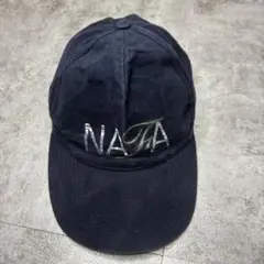 NAFTA ロゴ刺繍 ネイビーキャップ ヴィンテージ風 調整ベルト付き