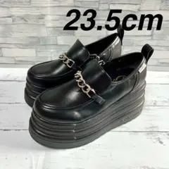 新品 フラットローファー レディース 厚底 ブラック 23.5cm