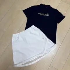 ゴルフウェア レディース セットアップ ネイビー ホワイト