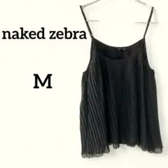 美品✨naked zebra【M】ブラック 黒 キャミソール プリーツ