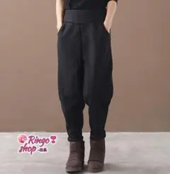 秋冬 テーパードパンツ 暖かい カジュアル ゆったり 着痩せ レディース 裏起毛
