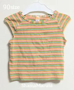 ShamaMaruta ベビー 子ども服 ノースリーブ カラフルボーダー 90