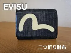 EVISU エヴィス カモメ レザーウォレット 折り財布 黒 二つ折り EVISU エビス ウォレット 財布 2つ折り財布 ブラック - メルカリ