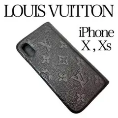 【X,Xs対応】ヴィトン モノグラム アンプラント iPhoneケース ブラック