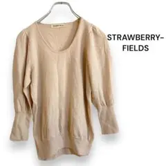 STRAWBERRY-FIELDS 変形ニット ボリュームスリーブ ベージュ