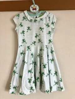 little dot カエル柄 半袖ワンピース 110サイズ