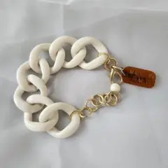 ホワイトチェーンブレスレット MADE IN ITALY