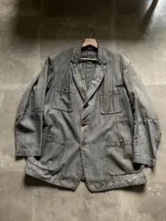 1920s French work jacket ブラックシャンブレー フランス