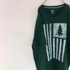 USA購入 星条旗 緑 Tシャツ