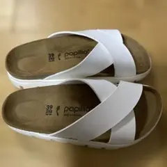 美品　papillio サンダル 39 (約25cm) ホワイト