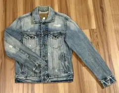 【美品】メンズ　アウター　デニムジャケット　ダメージ　S アメリカンイーグル