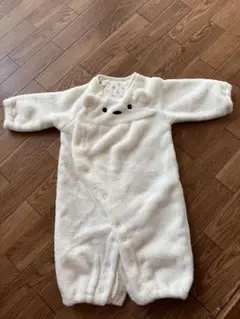 クマの顔ロンパース 50-70cm ホワイト