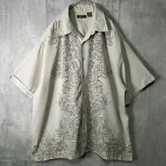 グレージュ 柄デザイン シャツ