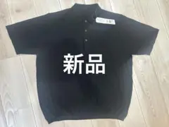 新品☆黒　ニットポロシャツ Lサイズ　3990円