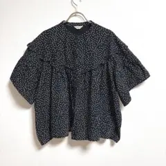 ✨良品✨ サマンサモスモス F ブラウス ♡ バンドカラー 水玉 ドット 綿 麻
