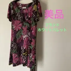 ブランドwhite palette フラワープリント 半袖チュニック