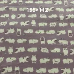 ヒポポタマスプリント綿生地 薄紫色