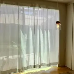【ミラー・遮像・採光・ＵＶカット】95×211 両開き 白レースカーテン