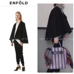 ENFOLD コットンダブルクロス ノーカラーコート 38