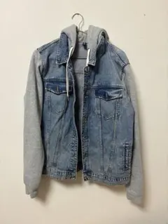 フード付きデニムジャケット　メンズ　ファッション　送料込み
