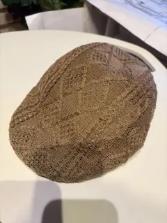 ベージュ ハンチング帽　メッシュ