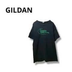 【ギルダン】Tシャツ　半袖　カジュアル　プリント　ブラック　L