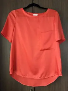アルファエー　オレンジ色 半袖シャツ ポケット付き