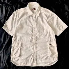 【希少】 ビンテージ　80s 90s TNF 茶タグ サファリシャツ　ポケット