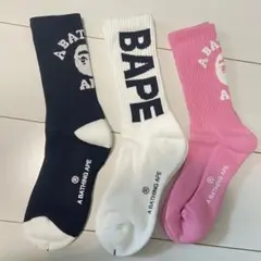 ３点アベイシングエイプ BAPE 靴下ソックス